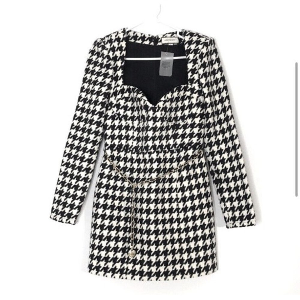 ASSIGNMENT Blair Mini Dress Black & White Tweed